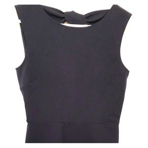 Bow back Zara navy blue fit and flare dress